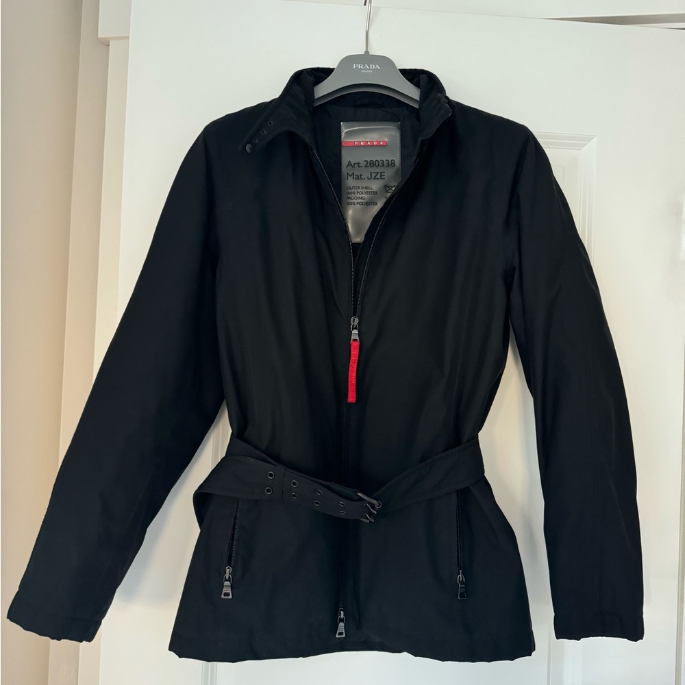 Prada Linea Rossa Black Belted Ski Jacket